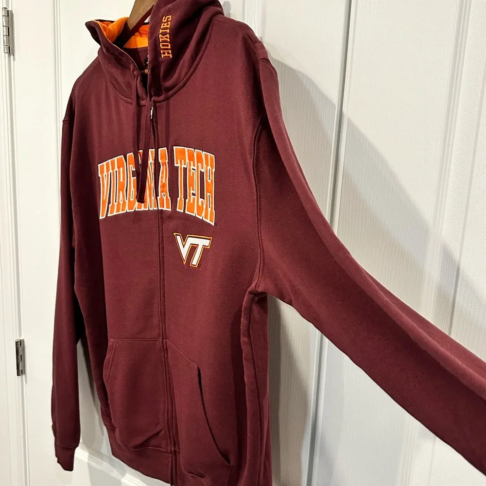 Virginia Tech Hokies Men’s Colosseum Full Zip embroidered Hoodie XL - NWOT - Picture 6 of 10